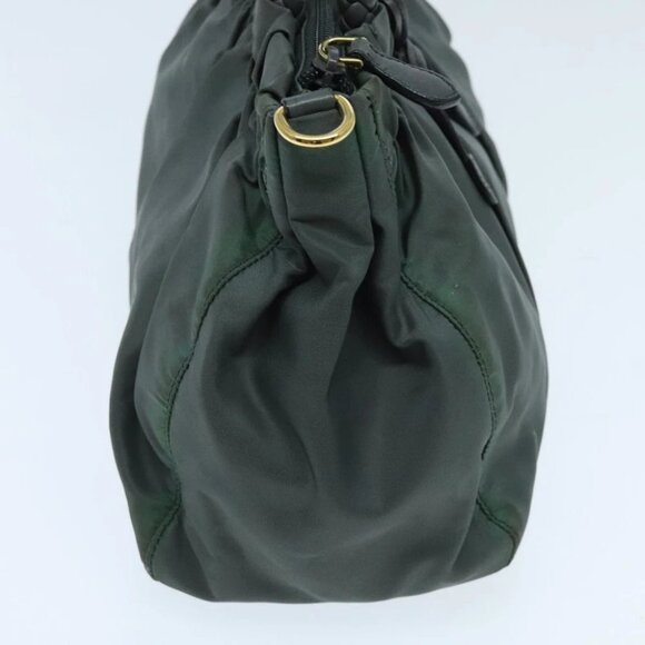PRADA Hand Bag Nylon 2way Khaki Gold - Picture 3 of 14
